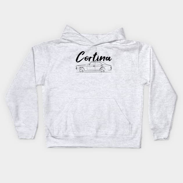 Classic Cortina MK3 Legend Kids Hoodie by GoldenTuners